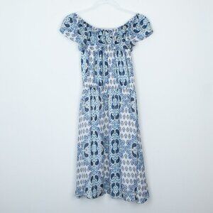 L'AGENCE Blue and White Patterned Dress